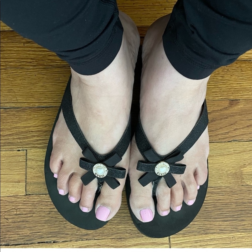 Guess wedge slide on sandals